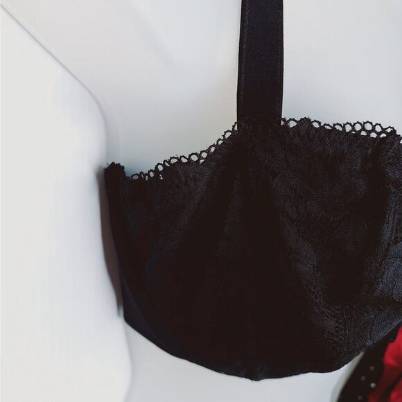 Soma Embraceable Balconette Bra 40DD Lace Black Underwire Sexy Romantic - Picture 5 of 10